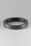 Parts of Four Sistema II Basic Modular Ring PS4-2201-6-KA+RUB-0 2201-6-KA+RUB 4mm Black Sterling Silver + Ruby PPOF54